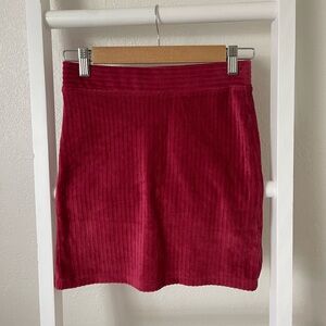 NWOT Double Zero Velvet Ribbed Bodycon Mini Skirt Medium